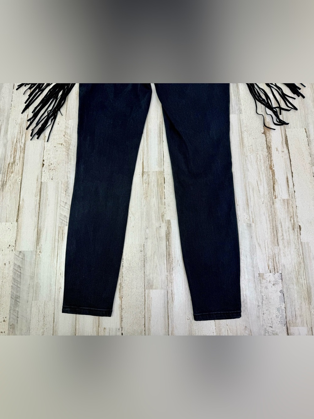 Judy Blue Jeans Womens 11/30 Black Mid Rise Skinny Fit Western Fringe - Picture 12 of 12